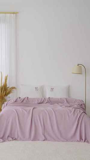 Missera Rose Nakışlı Çift Kişilik Pike Takımı - 4 Parça Çeyiz Seti