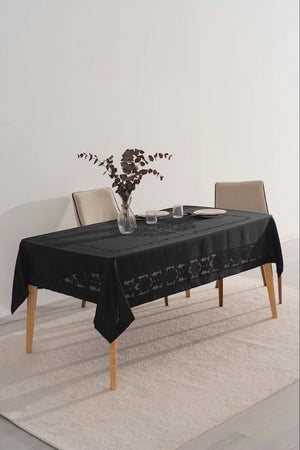 Jumbo Jakar Siyah Sıvı İtici Leke Tutmaz Masa Örtüsü 160x220 cm