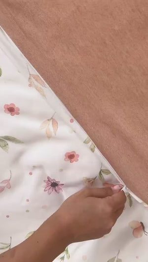 Soft Çiçekli Çift Kişilik Yazlık Pamuklu Nevresim Takımı