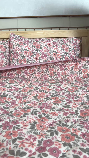 Pembe Bahar Kapitone Çift Kişilik Pamuklu Pike & Çok Amaçlı Yatak Örtüsü