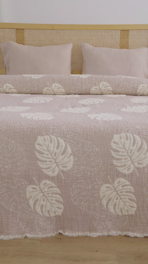 Forest Bej Çift Kişilik 3 Parça 240x260 cm Pike Takımı Daily Set