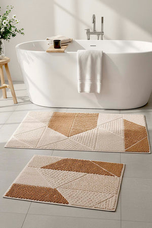 Terra Geometrik 2’li Banyo & Klozet Paspas Takımı