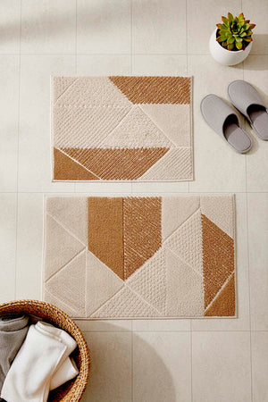 Terra Geometrik 2’li Banyo & Klozet Paspas Takımı