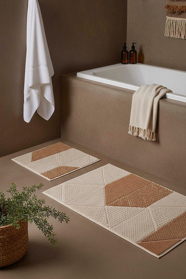 Terra Geometrik 2’li Banyo & Klozet Paspas Takımı