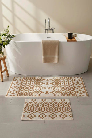 Etnik Desen 2’li Banyo & Klozet Paspas Takımı