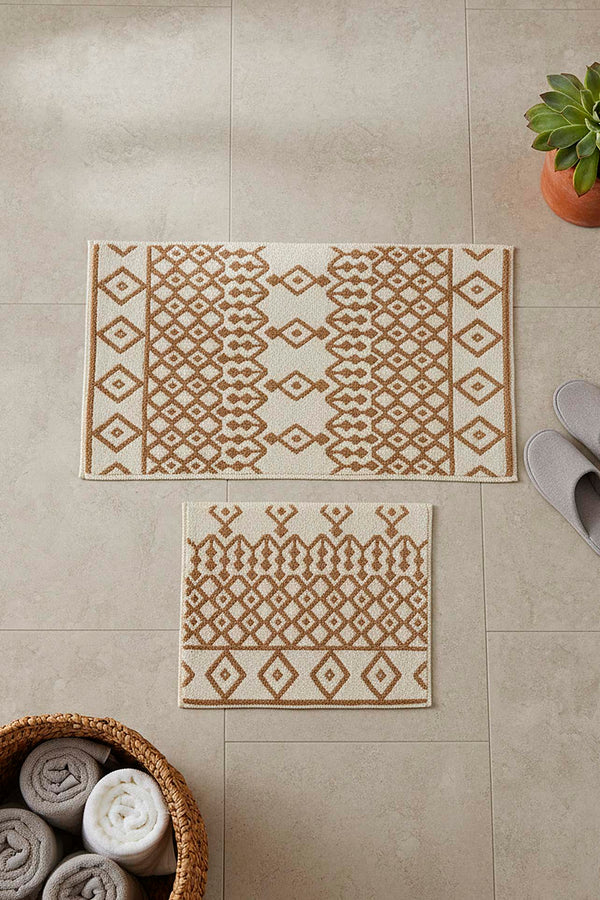 Etnik Desen 2’li Banyo & Klozet Paspas Takımı