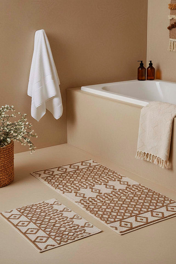 Etnik Desen 2’li Banyo & Klozet Paspas Takımı