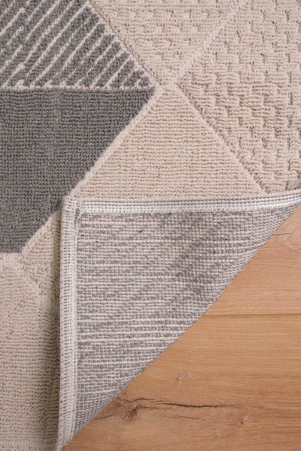 Soft Gri Geometrik Desen 2’li Banyo & Klozet Paspas Takımı