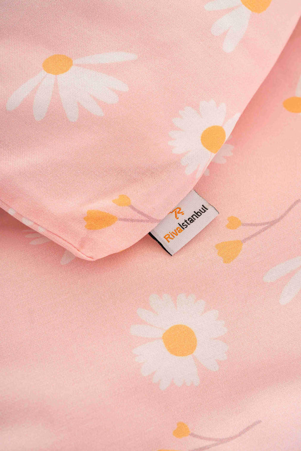 Pudra Papatya Çift Kişilik Outlet Nevresim Takımı Pamuklu