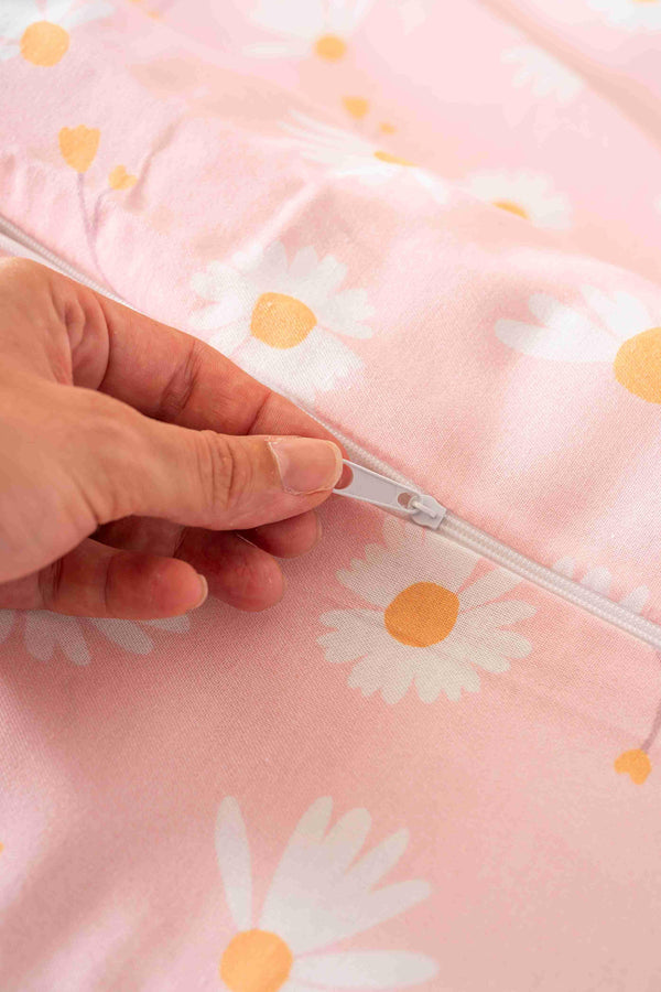 Pudra Papatya Çift Kişilik Outlet Nevresim Takımı Pamuklu