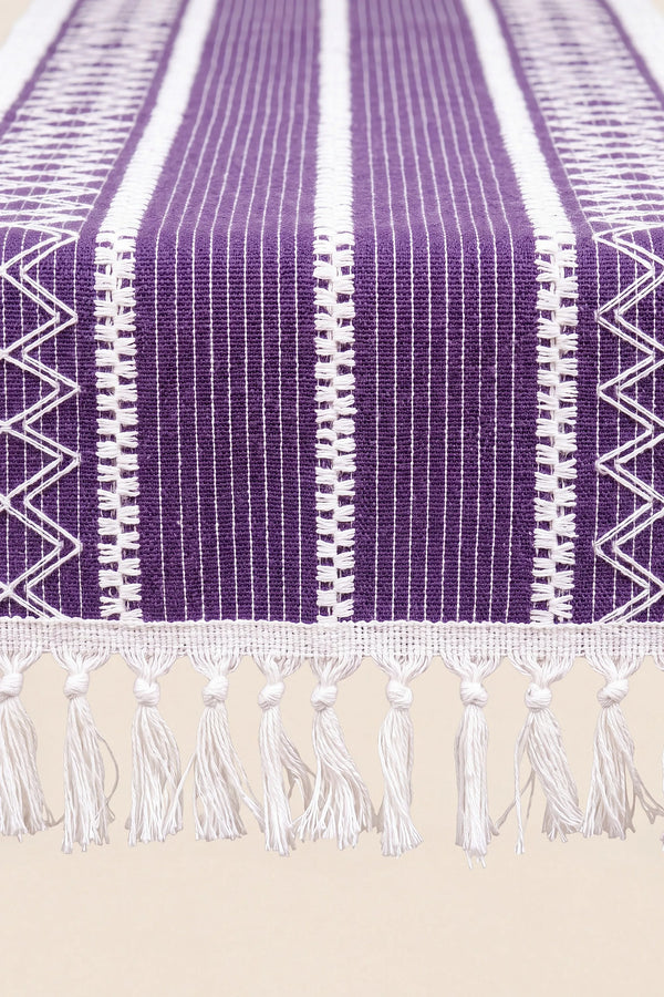 Mor Regina Pamuklu Püsküllü Runner 35x145 cm – görsel 6