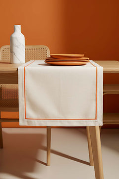 Turuncu Biyeli Krem Runner 50×130 cm
