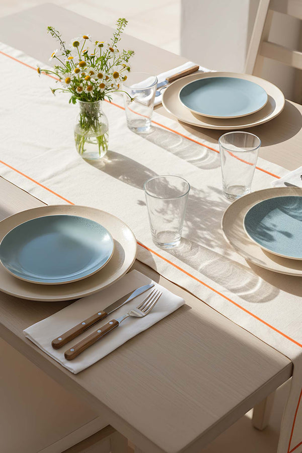 Turuncu Biyeli Krem Runner 50×130 cm
