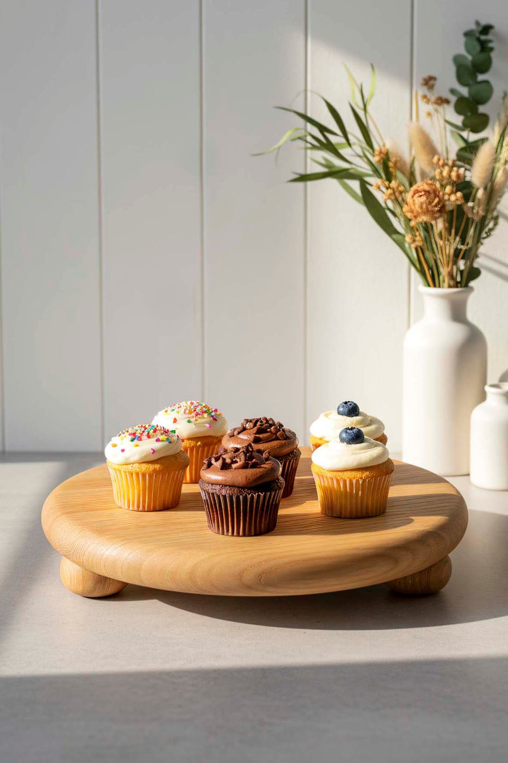 Ahşap 3 Ayaklı Kestane Ağacı Sunum Standı, Sunumluk