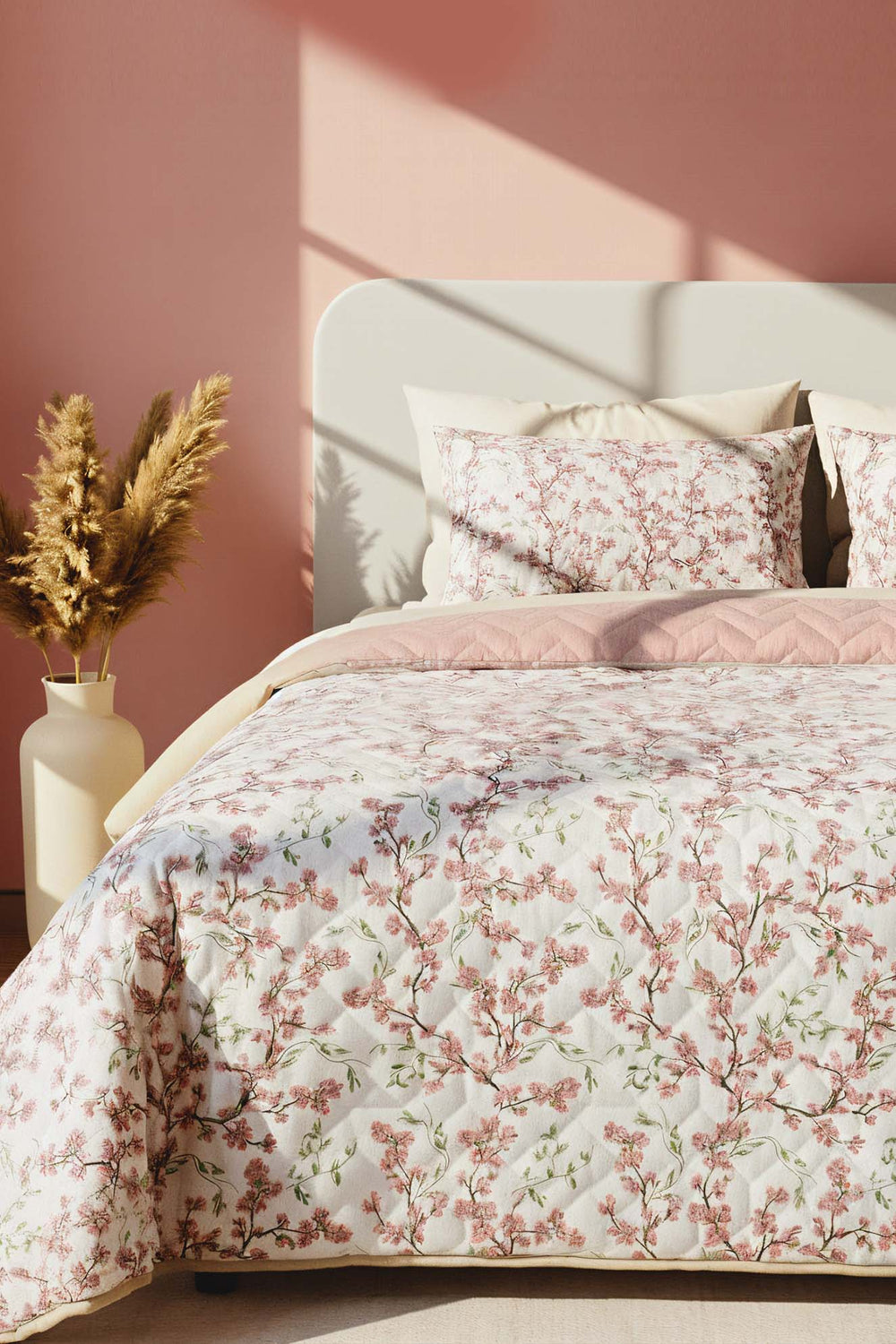 Sakura Çift Kişilik Outlet Pamuklu Kapitone Pike & Çok Amaçlı Yatak Örtüsü