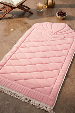 Pembe Kapitone Dolgulu Lüks Seccade 65x115 cm