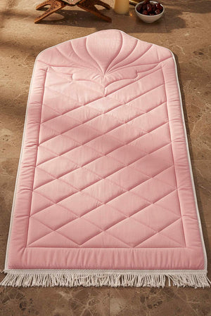 Pembe Kapitone Dolgulu Lüks Seccade 65x115 cm
