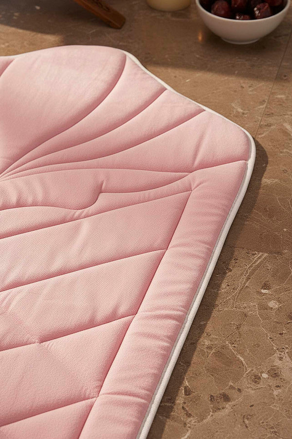 Pembe Kapitone Dolgulu Lüks Seccade 65x115 cm