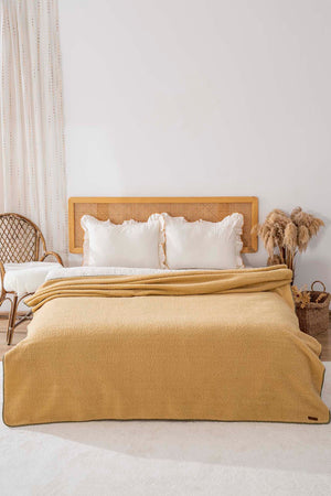 Hardal Valencia Sherpa Outlet Çift Kişilik Peluş Battaniye