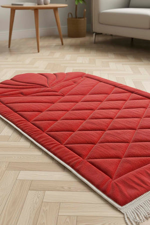 Kırmızı Kapitone Dolgulu Lüks Seccade 65x115 cm