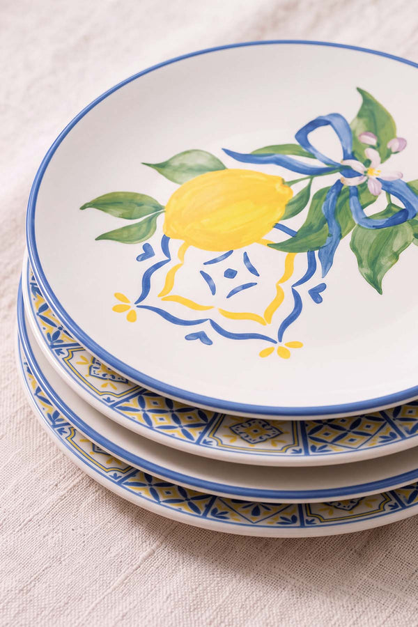 Limon Bliss Ege Pasta Tabağı 4'lü Pasta & Sunum Tabağı 20 cm