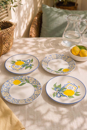 Limon Bliss Ege Pasta Tabağı 4'lü Pasta & Sunum Tabağı 20 cm