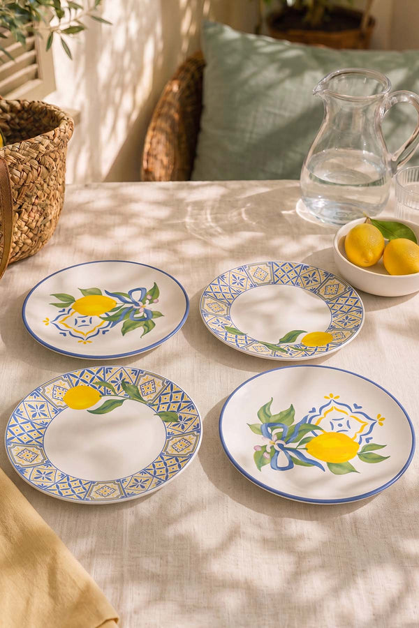 Limon Bliss Ege Pasta Tabağı 4'lü Pasta & Sunum Tabağı 20 cm