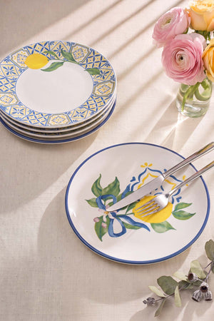Limon Bliss Ege Pasta Tabağı 4'lü Pasta & Sunum Tabağı 20 cm