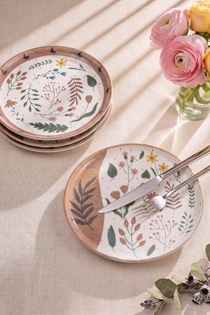 Soft Bloom Nordic Pasta Tabağı 4'lü Pasta & Sunum Tabağı 22 cm