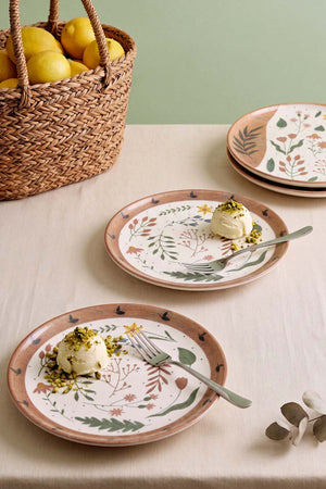 Soft Bloom Nordic Pasta Tabağı 4'lü Pasta & Sunum Tabağı 22 cm