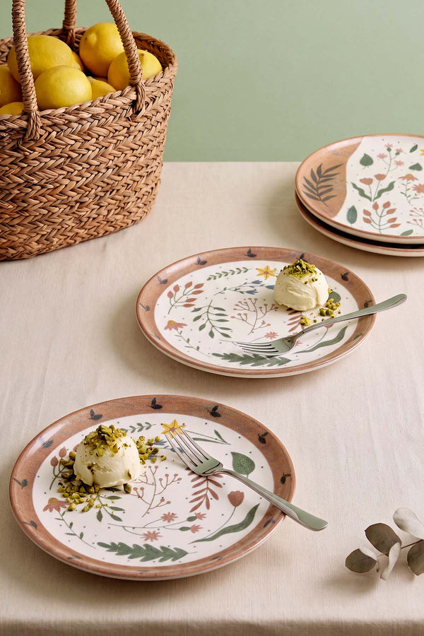 Soft Bloom Nordic Pasta Tabağı 4'lü Pasta & Sunum Tabağı 22 cm