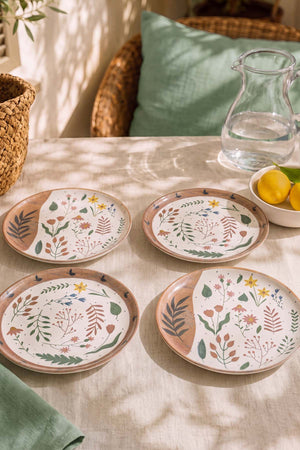Soft Bloom Nordic Pasta Tabağı 4'lü Pasta & Sunum Tabağı 22 cm