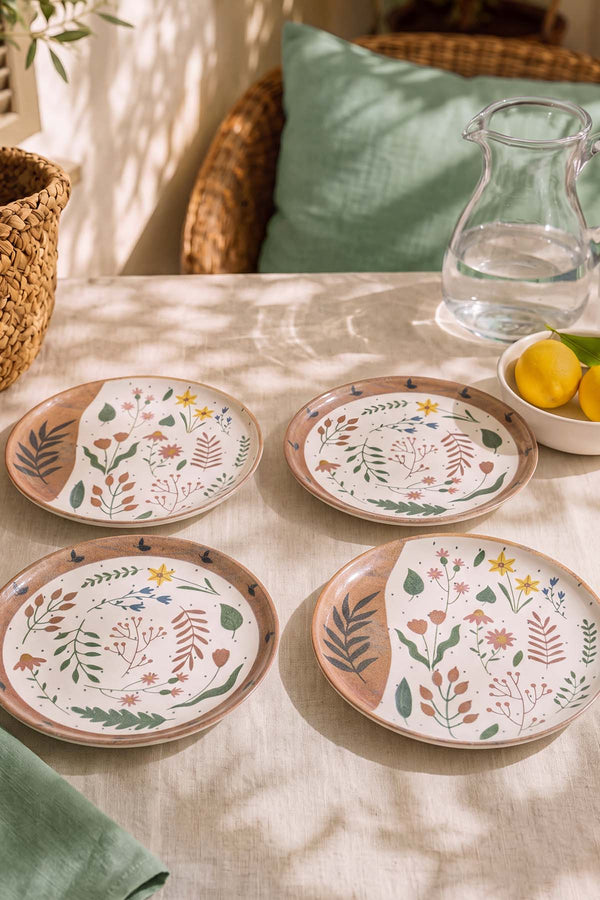 Soft Bloom Nordic Pasta Tabağı 4'lü Pasta & Sunum Tabağı 22 cm