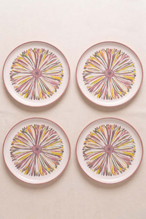 Serene Flower Nordic 4'lü Pasta & Sunum Tabağı 22 cm