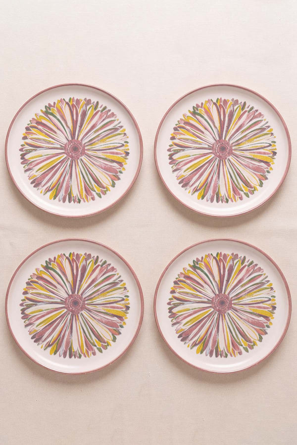 Serene Flower Nordic 4'lü Pasta & Sunum Tabağı 22 cm