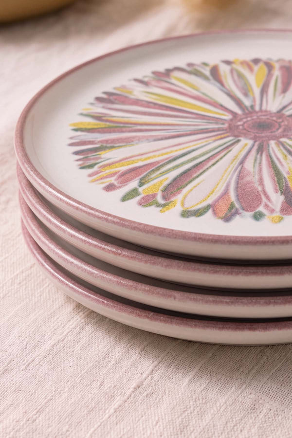 Serene Flower Nordic 4'lü Pasta & Sunum Tabağı 22 cm