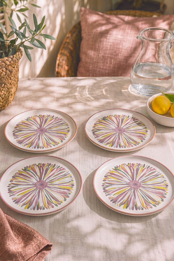 Serene Flower Nordic 4'lü Pasta & Sunum Tabağı 22 cm