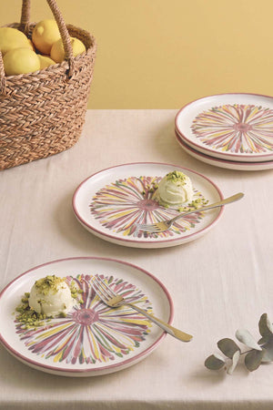 Serene Flower Nordic 4'lü Pasta & Sunum Tabağı 22 cm