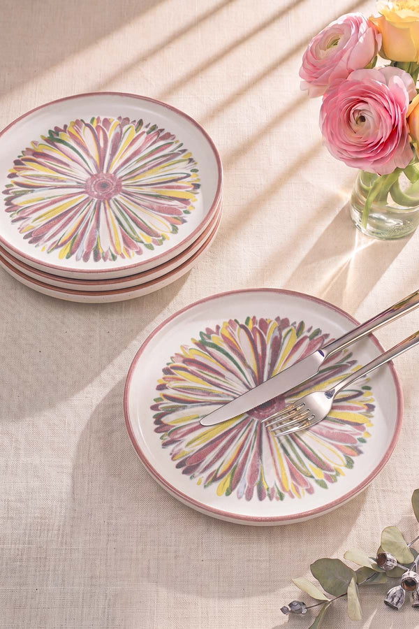 Serene Flower Nordic 4'lü Pasta & Sunum Tabağı 22 cm