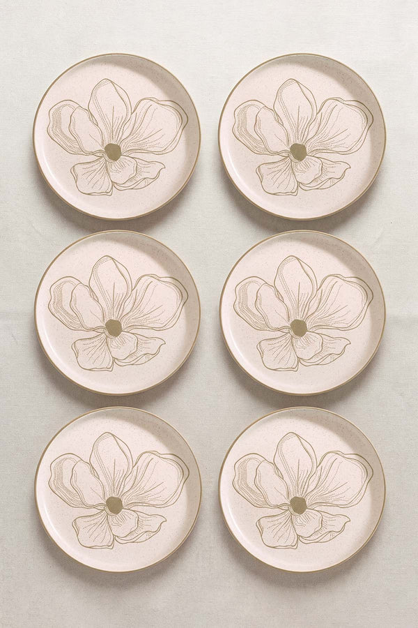 Taupe Bloom Nordic 6'lı Pasta & Sunum Tabağı 22 cm