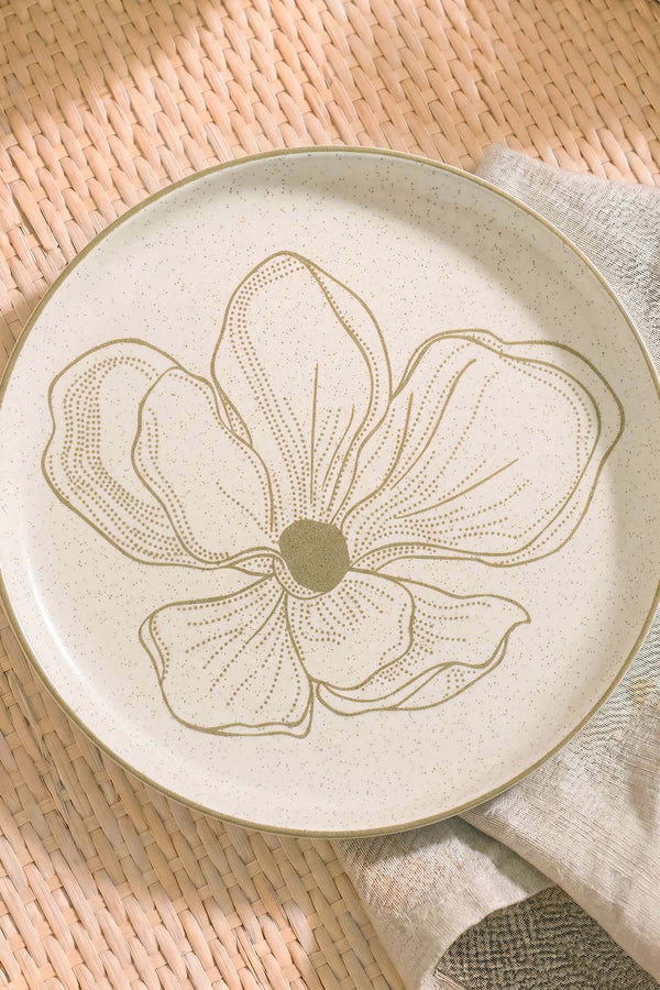 Taupe Bloom Nordic 6'lı Pasta & Sunum Tabağı 22 cm