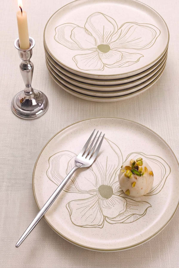 Taupe Bloom Nordic 6'lı Pasta & Sunum Tabağı 22 cm