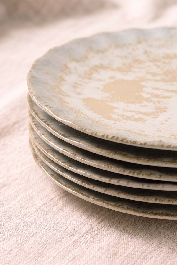 Vintage Cream Sirius 6'lı Pasta & Sunum Tabağı 22 cm