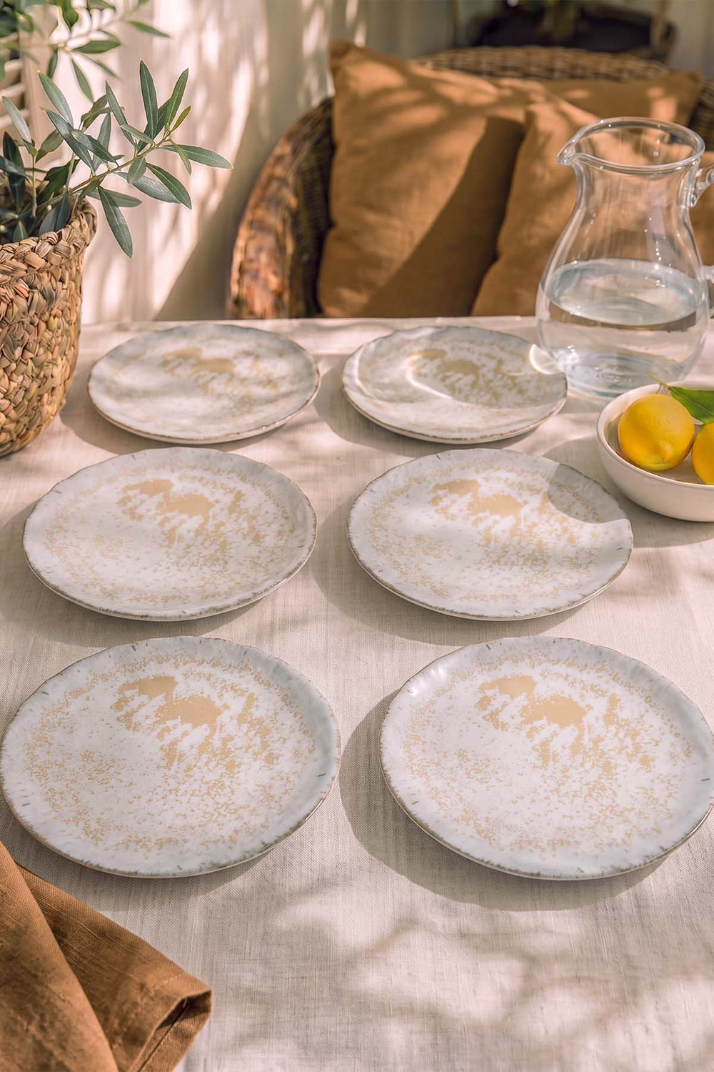 Vintage Cream Sirius 6'lı Pasta & Sunum Tabağı 22 cm