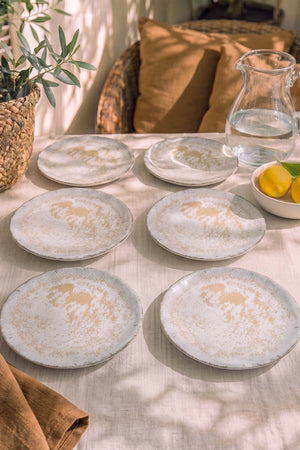 Vintage Cream Sirius 6'lı Pasta & Sunum Tabağı 22 cm
