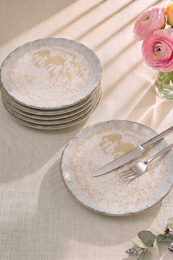 Vintage Cream Sirius 6'lı Pasta & Sunum Tabağı 22 cm