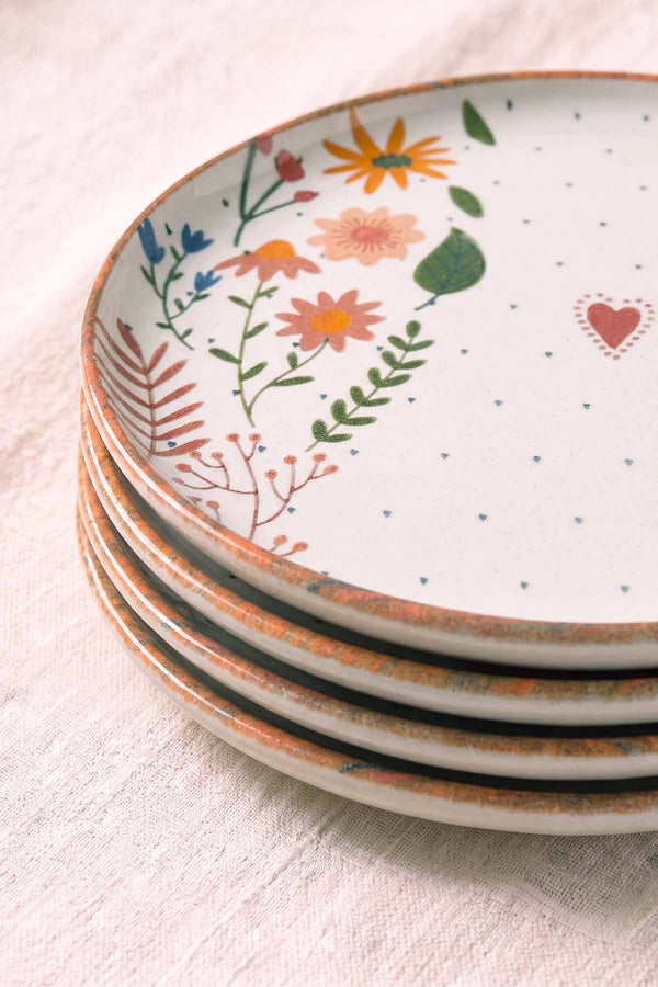 Kalpli Soft Bloom Nordic 4'lü Pasta & Sunum Tabağı 22 cm