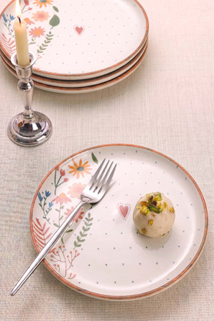 Kalpli Soft Bloom Nordic 4'lü Pasta & Sunum Tabağı 22 cm
