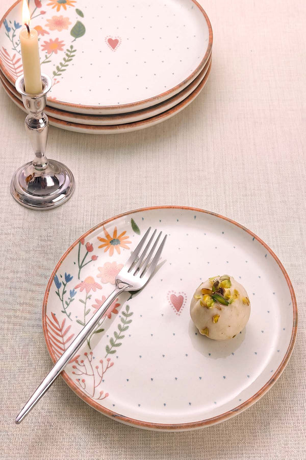 Kalpli Soft Bloom Nordic 4'lü Pasta & Sunum Tabağı 22 cm