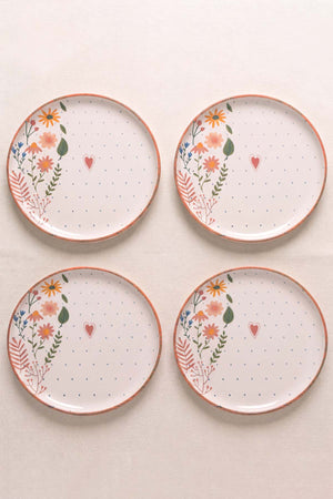 Kalpli Soft Bloom Nordic 4'lü Pasta & Sunum Tabağı 22 cm
